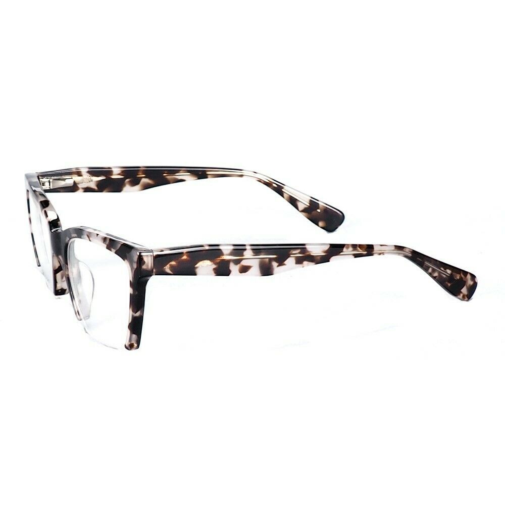 2020 Women Semi Halfrim Eyeglasses Frames For Women Cateye Fashion Leopard Print Sunglasses 3023