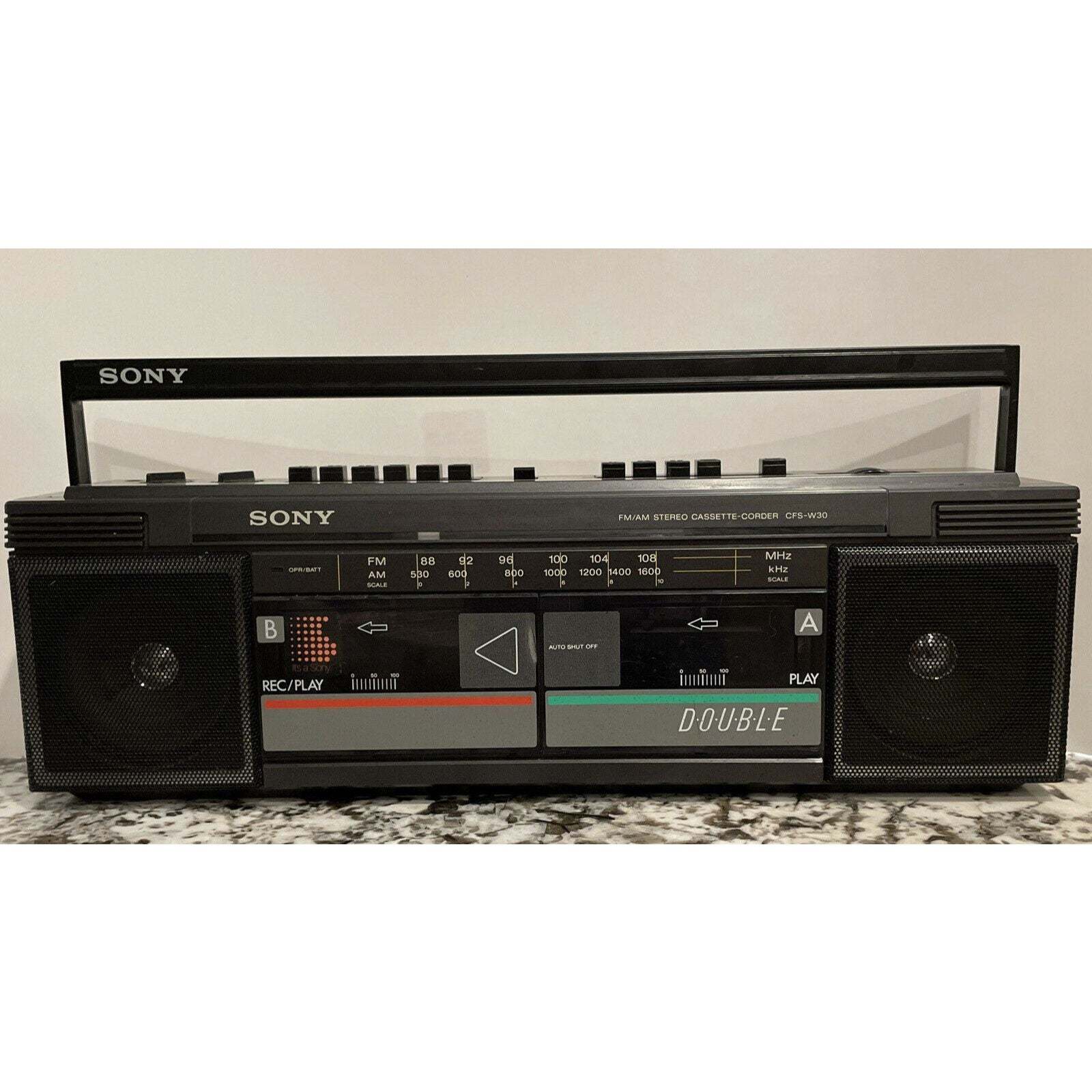 Sony Cfs W30 Dual Cassette Recorder Am Fm Stereo Radio Boombox Digital Cameras 2201