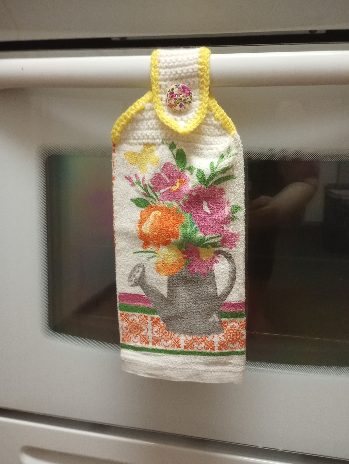 Floral Flowered In A Watering Can Hanging Towel