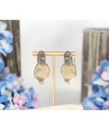 Alexis Bittar Warm Grey Lucite Solanales Crystal Lake Gold Drop Earrings... - $182.66