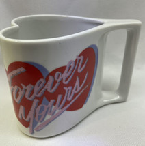 Forever Yours Heart Shaped Ceramic Coffee Mug Cup 3 1/3in.T x 3 1/2in - $5.69
