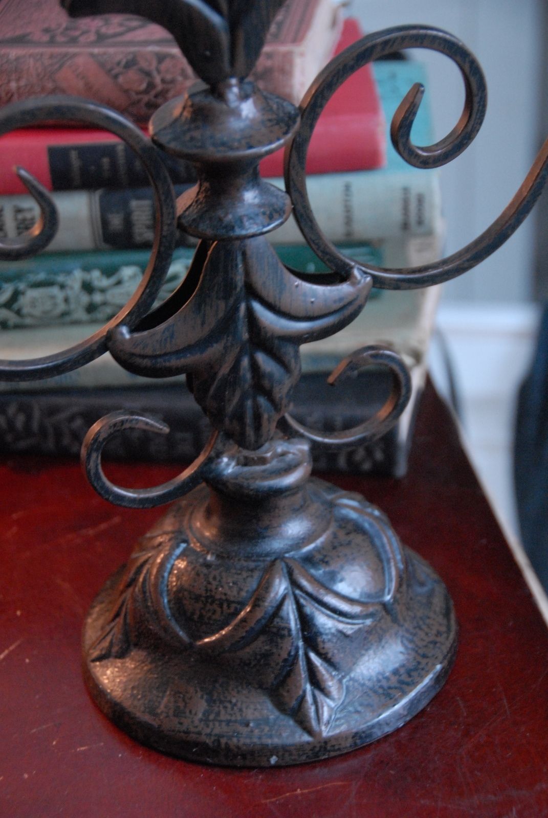 CANDLE HOLDER OIL RUBBED BRONZE FINISH CAST METAL 3 LIGHT TAPER CANDELABRA 12" L Candle