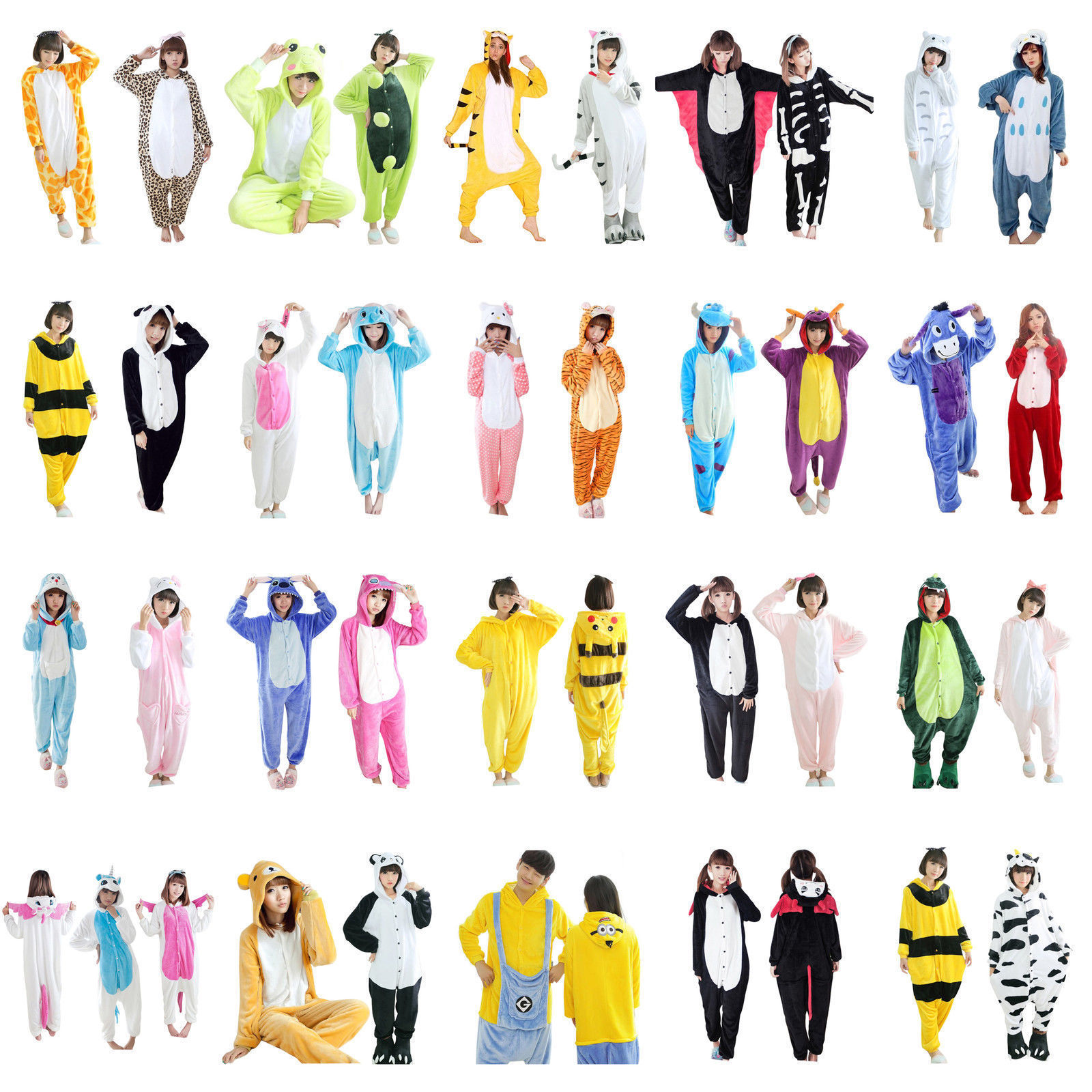 Unisex Adult Pajamas Kigurumi Anime Cosplay Costume Animal Onesi1 Sleepwear Hot