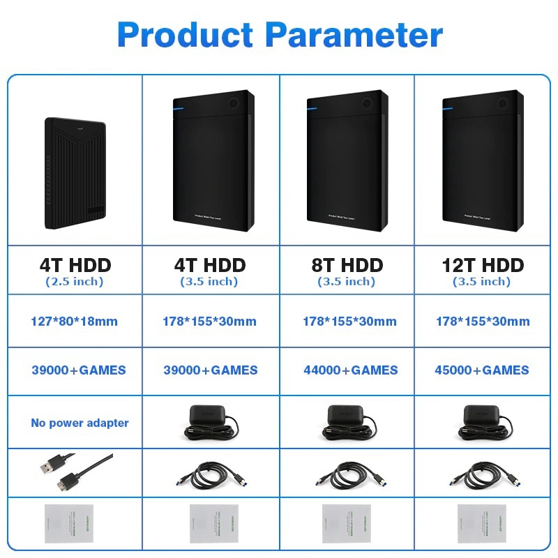 Launchbox External Game Hard Drive Disk 45000+Games PS4/PS3/PS2/Wii