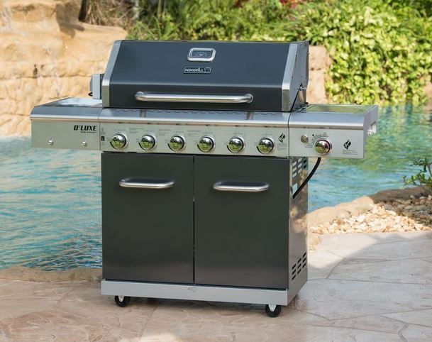 Nexgrill 6 Burner Lp Propane Gas Grill W  Rotisserie Kit Led Light 