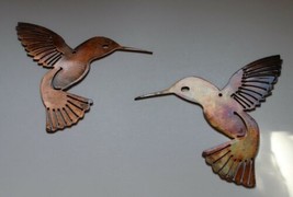 Hummingbird Pair (Left & Right) - Metal Wall Art - Copper 12" x 12" - $81.23