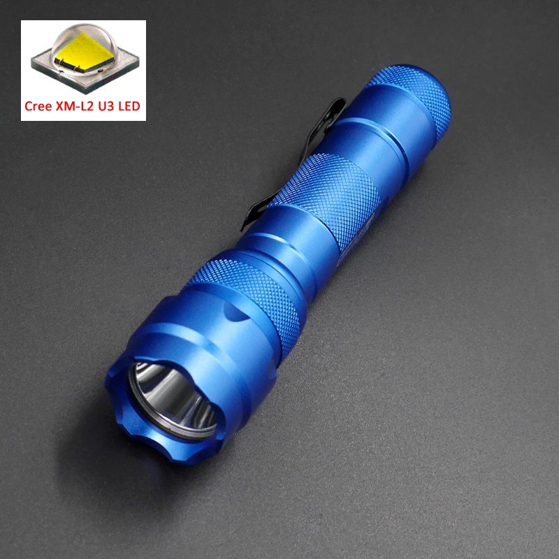 New 502B LED Flashlight 18650 Torch Pocket light Cree XM-L2 U3-1A EDC Lamp  Flas