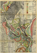 Sheet 1 - 1944 Map Mississippi River Meander Belt Alluvial Valley Harold... - $13.81+