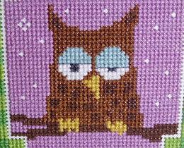 Sleepy Owl PDF cross stitch chart Helga Mandl Designs - Other