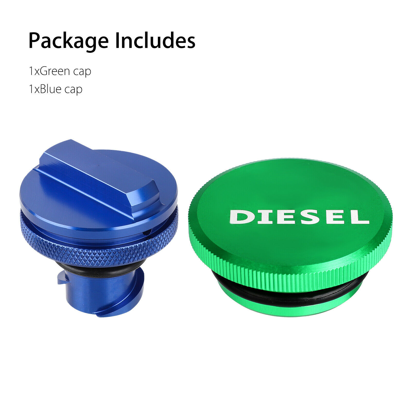For 20132018 Dodge Ram 2500 3500 Cummins Green DIESEL Fuel Cap & Blue