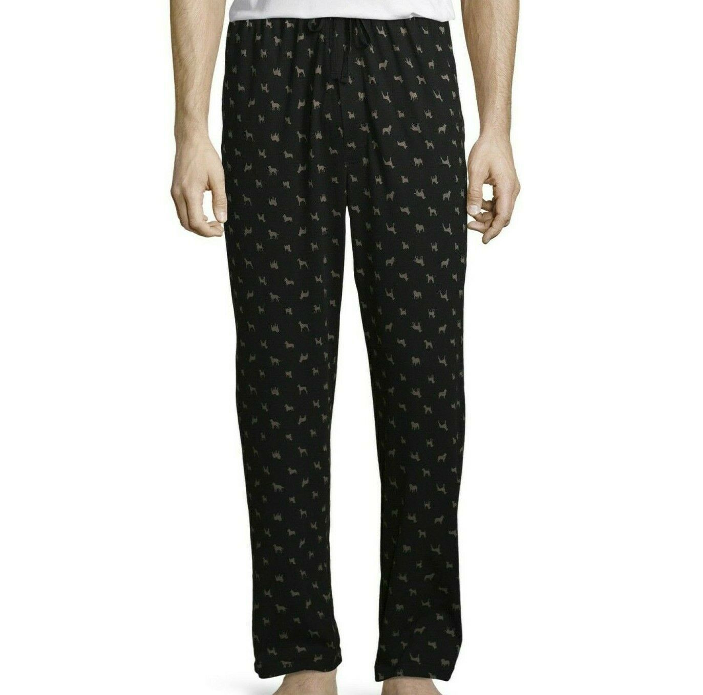 Stafford Mens Sleep Lounge Pajama Pants Classic Fit Black Dogs Size ...