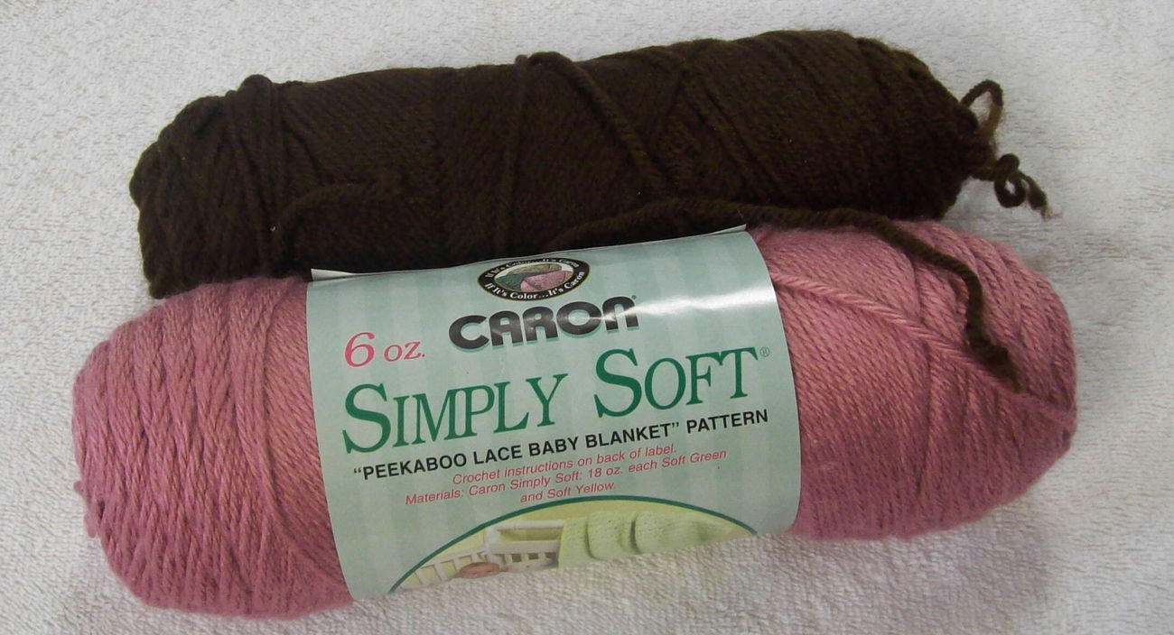 Caron Simply Soft Yarn Two Skeins Acrylic Worsted Weight Four Ply Yarn