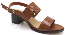 Pierre Dumas Agnes-2 Size US 8 M Women&#39;s Croc-Embossed Sandals Cognac 25... - $34.64