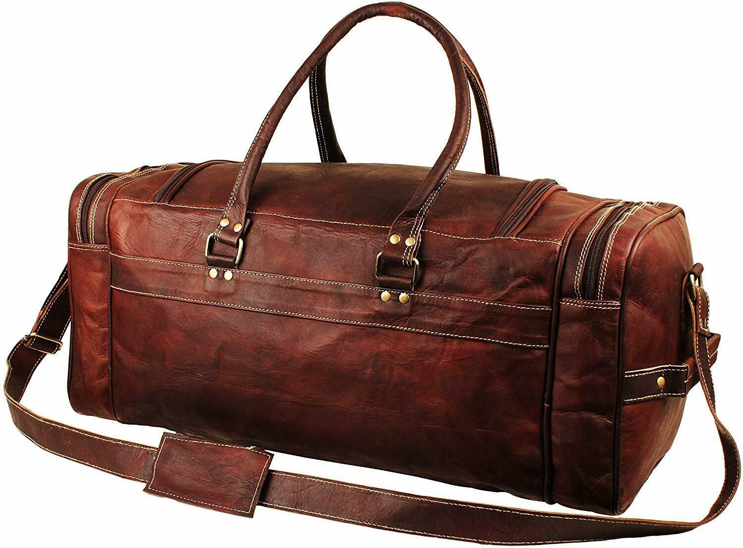 Genuine Leather Duffel Travel Overnight Weekend Leather BagSports