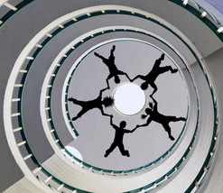 Skydivers Circle Looking Up Perspective - Vinyl Wall Art Dec - $59.00