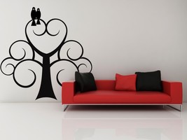 Swirl Silhouette Tree with Crows/Blackbirds - Vinyl Wall Art - $66.00