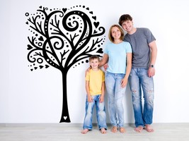 Tree with Hearts and Polka Dots - Vinyl Wall Art Decal - $75.00