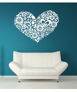 Heart of Hearts and Flowers - Vinyl Wall Art Decal - $34.00