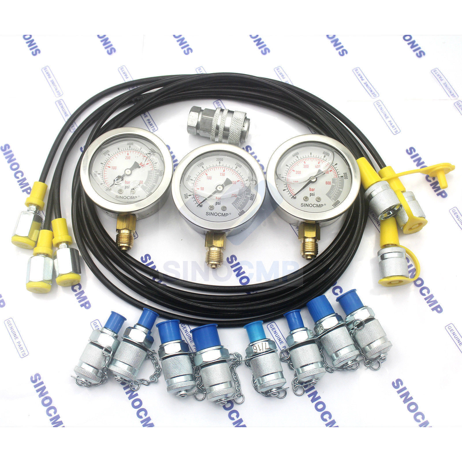Hydraulic Pressure Gauge Diagnostic Test Kit For Cat Komatsu Pressure Test Kit Other