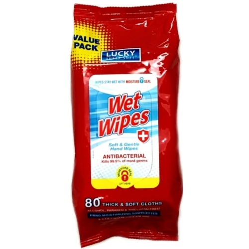 Wet Wipes Travel 80 Count - Cleaning Wipes - Lucky Brand