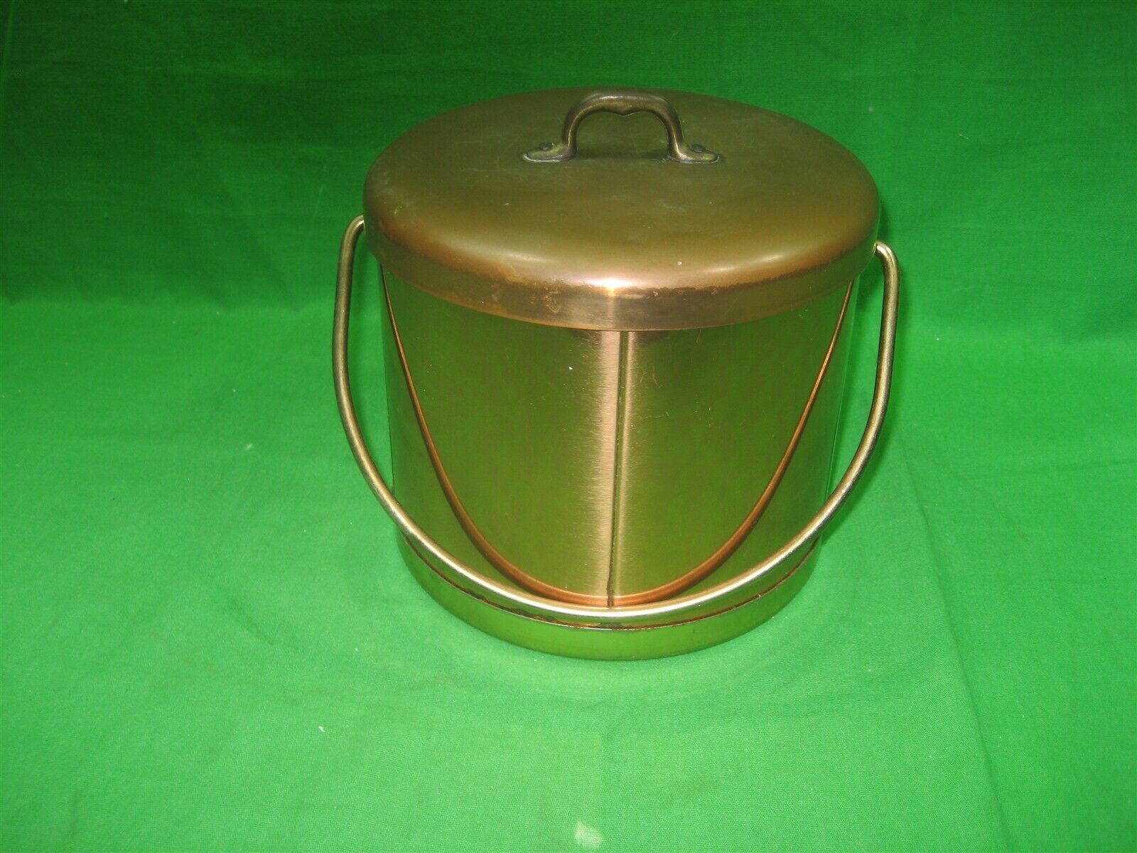 Vintage Copper & Brass Ice Bucket with Lid & Handle De La Cuisine