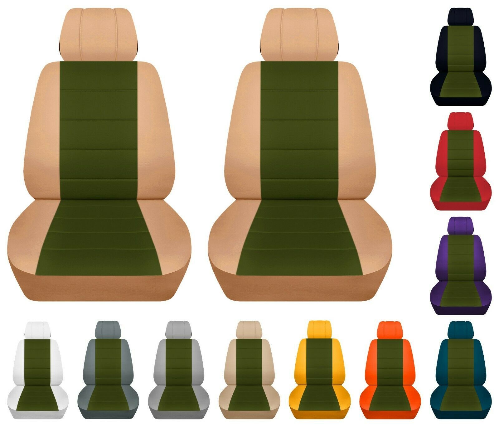 Front set bucket seat covers fits Chevy Silverado truck 2008 to 2021  24 Colors