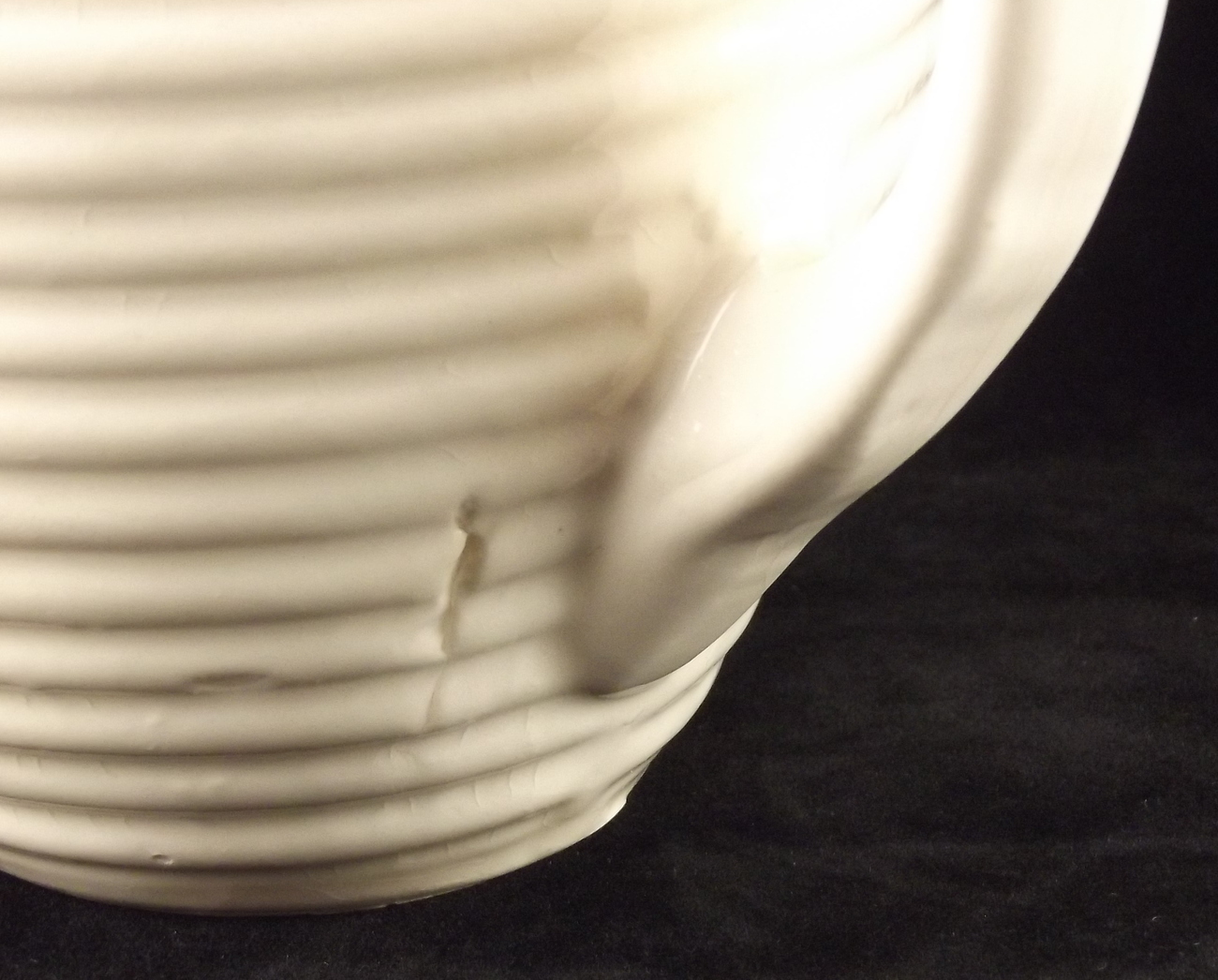 Vintage Hull Mardi Gras ivory ringed pottery cream milk pitcher 1940s ...