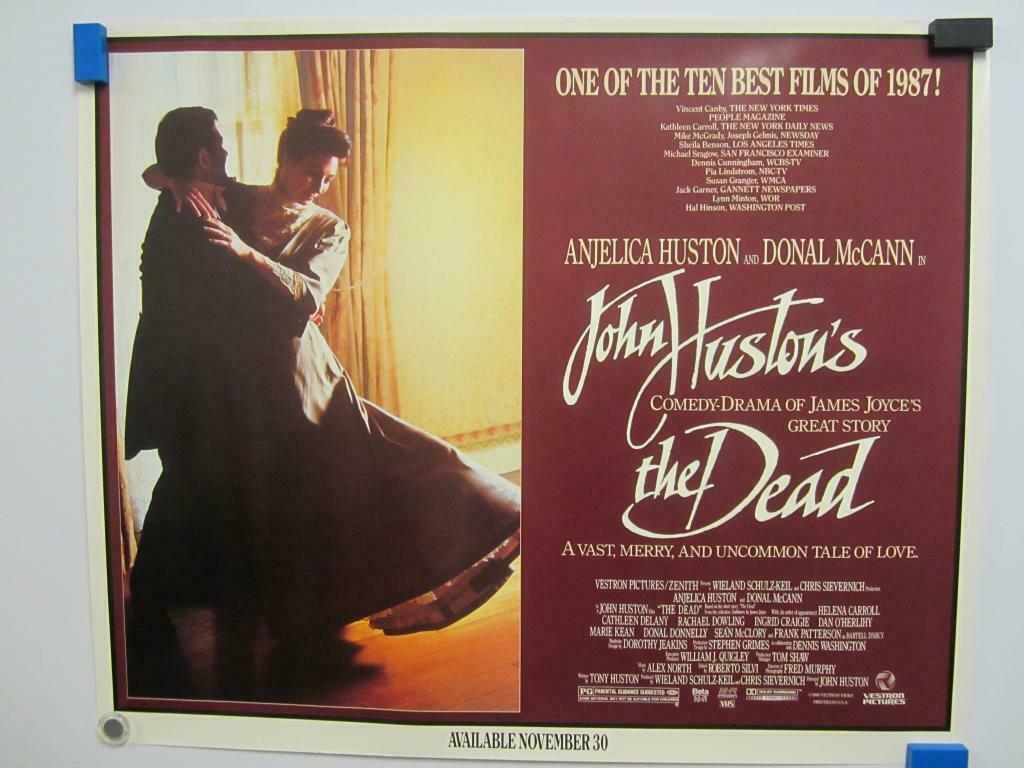 THE DEAD Anjelica Huston Original Vintage Home Video Movie POster - 1980-89