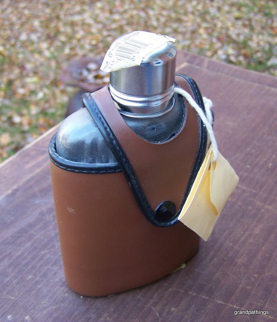 Vintage TRC Glass Flask with leather case vintage new Flasks
