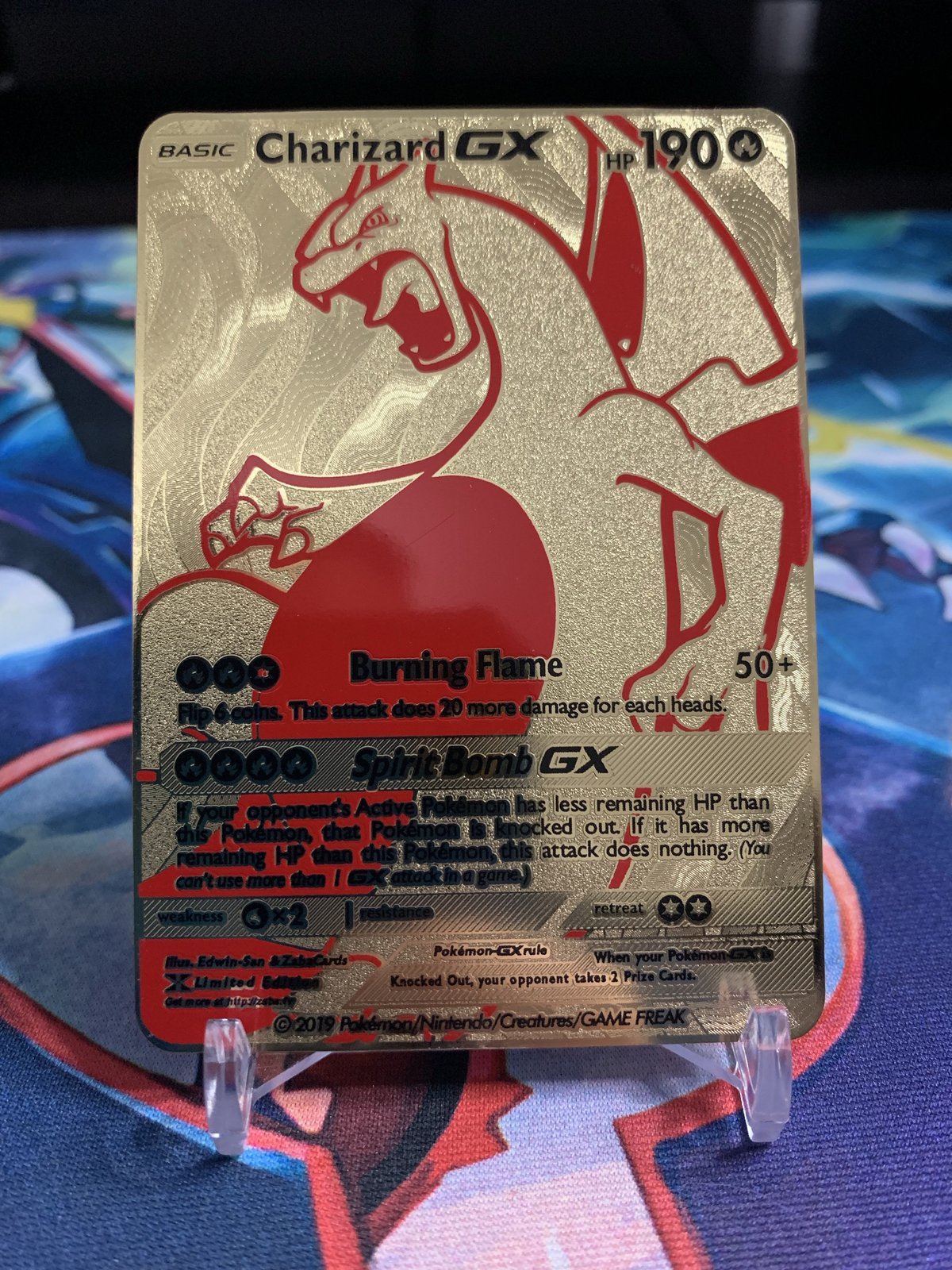 Charizard GX Collectible Gold Metal Card (Custom) - CCG Individual Cards