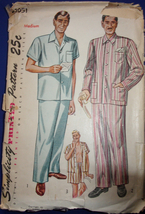Vintage Simplicity Men’s Pajamas Size Medium #2051 - $4.99