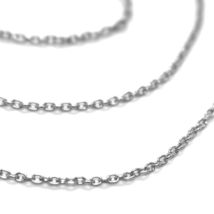 18K WHITE GOLD CHAIN, 1.0 MM ROLO ROUND CIRCLE LINK, 15.7 INCHES, MADE IN ITALY image 3