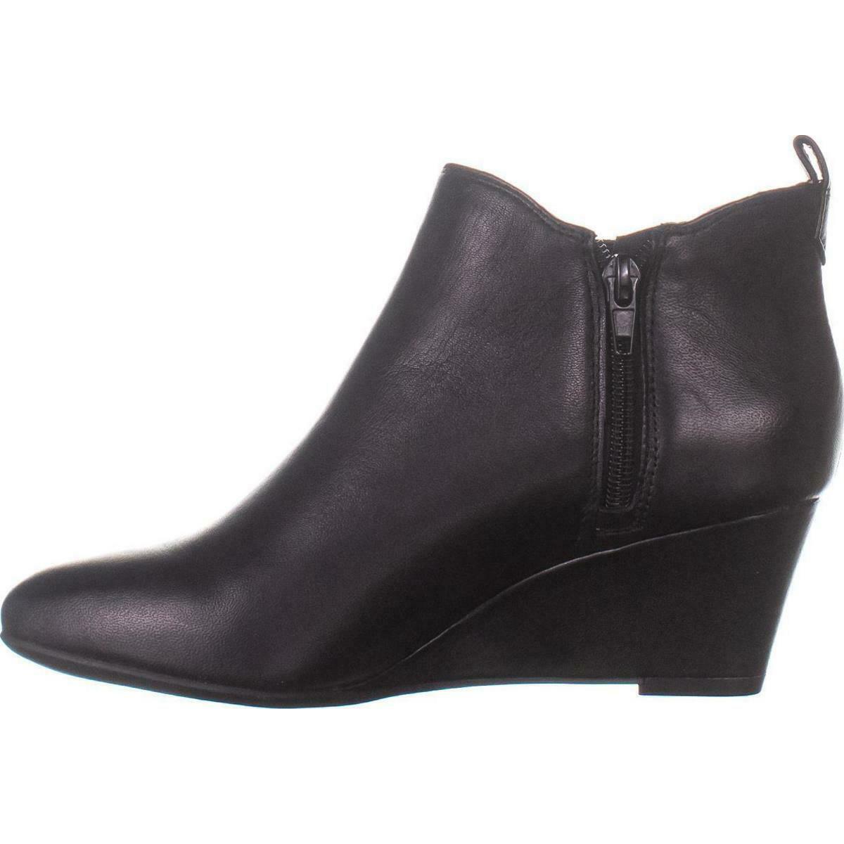 Anne Klein Abilene Pointed Toe Wedge Ankle Boots 459, Black, 5 US - Boots