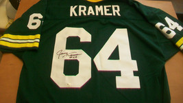 JERRY KRAMER AUTOGRAPHED GREEN BAY PACKERS JERSEY, #64, SUPER BOWL CHAMPION - $519.75