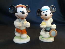 Vntg Disney Lot Of 2 Ceramic Jogging Mickey And Tennis MickeyGoebel W. Germany - $79.95