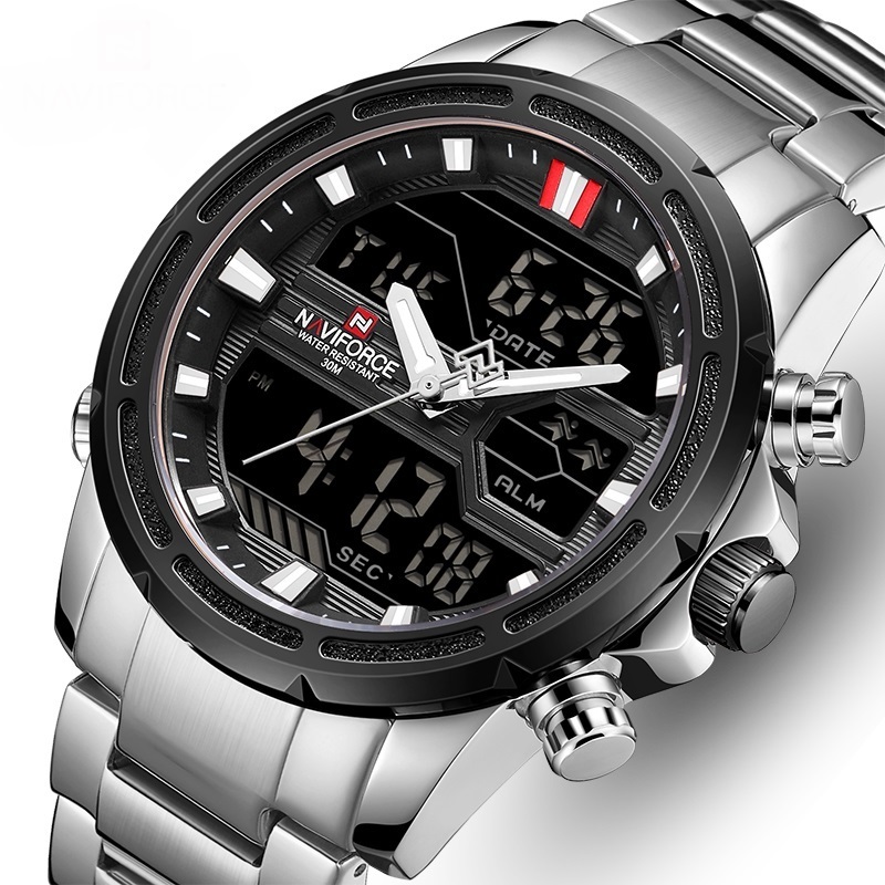NAVIFORCE Luxury Brand Quartz Men Watch Waterproof Military Digital Wristwatches