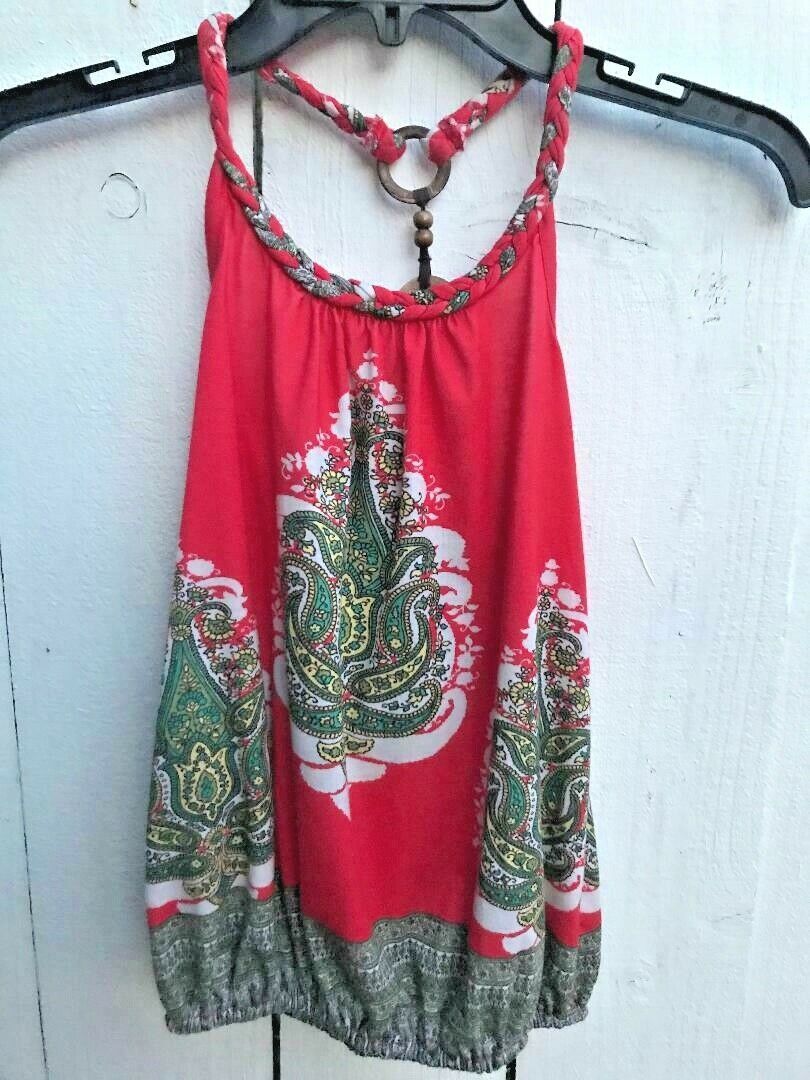 Epic Threads PAISLEY HALTER TANK TOP M Girls - $19.80