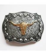Original Western Long Horn Bull Double Color Belt Buckle also Stock in US - $9.10