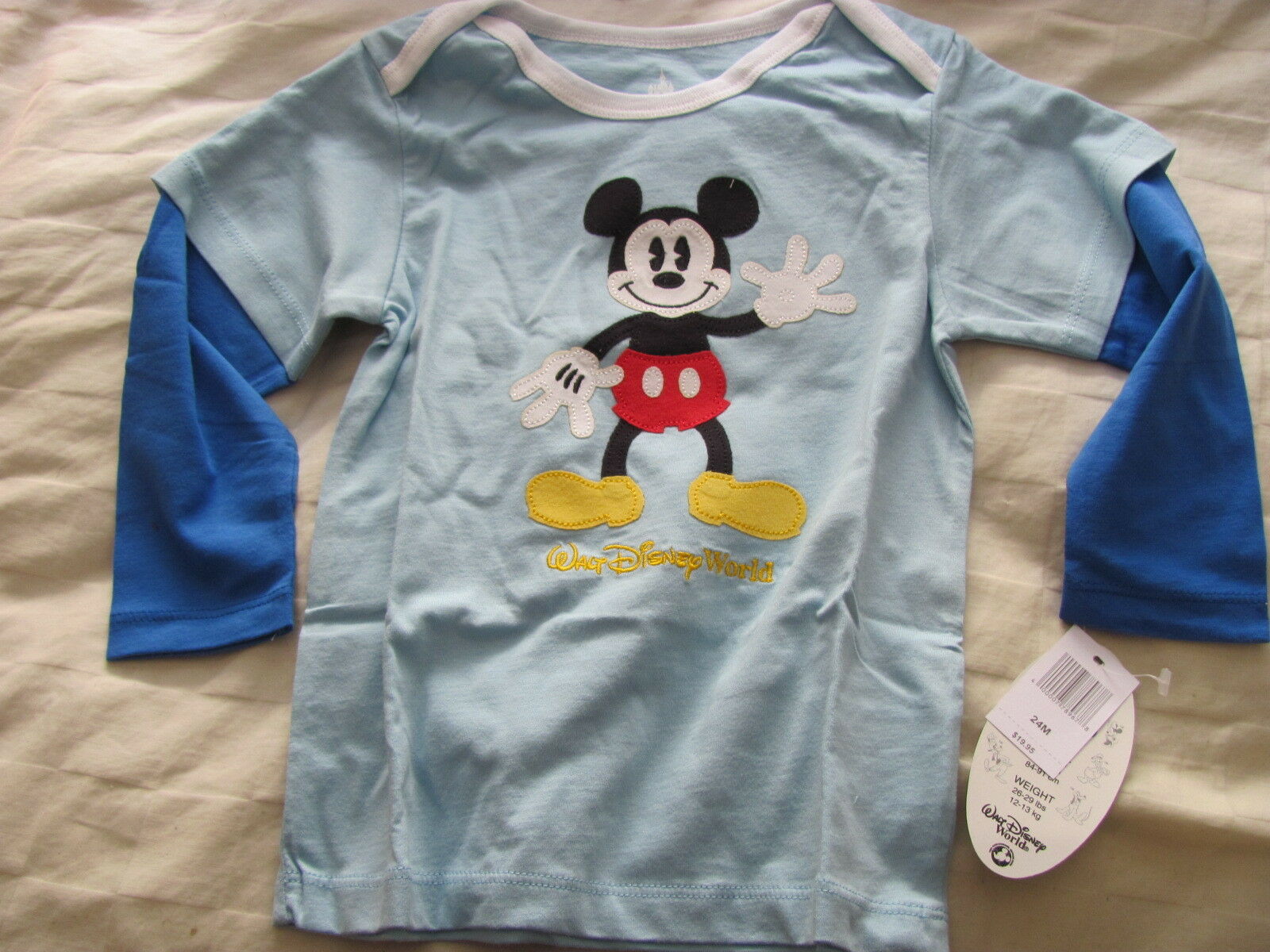 Mickey Mouse Bleu T-Shirt 24 Mois Neuf avec Étiquettes