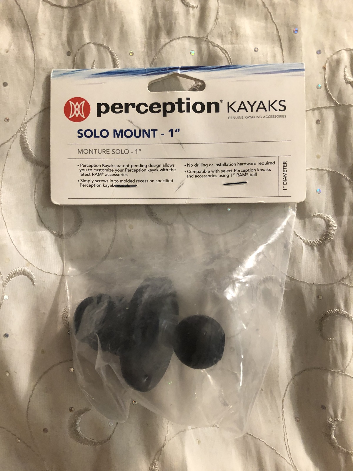 Perception Solo Mount Base for Ram Kayak Accessories 1" Boat Parts