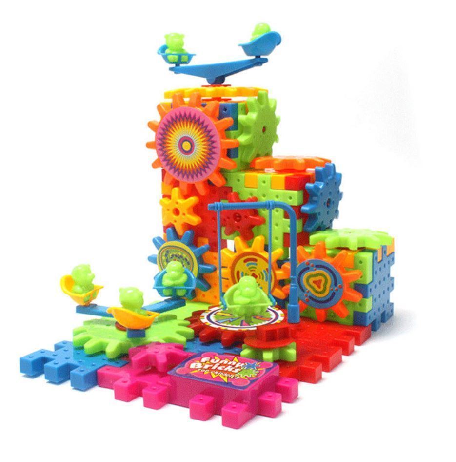 81 GEAR Building TOY SET Interlocking Learning Blocks KRAZY MOTORIZED