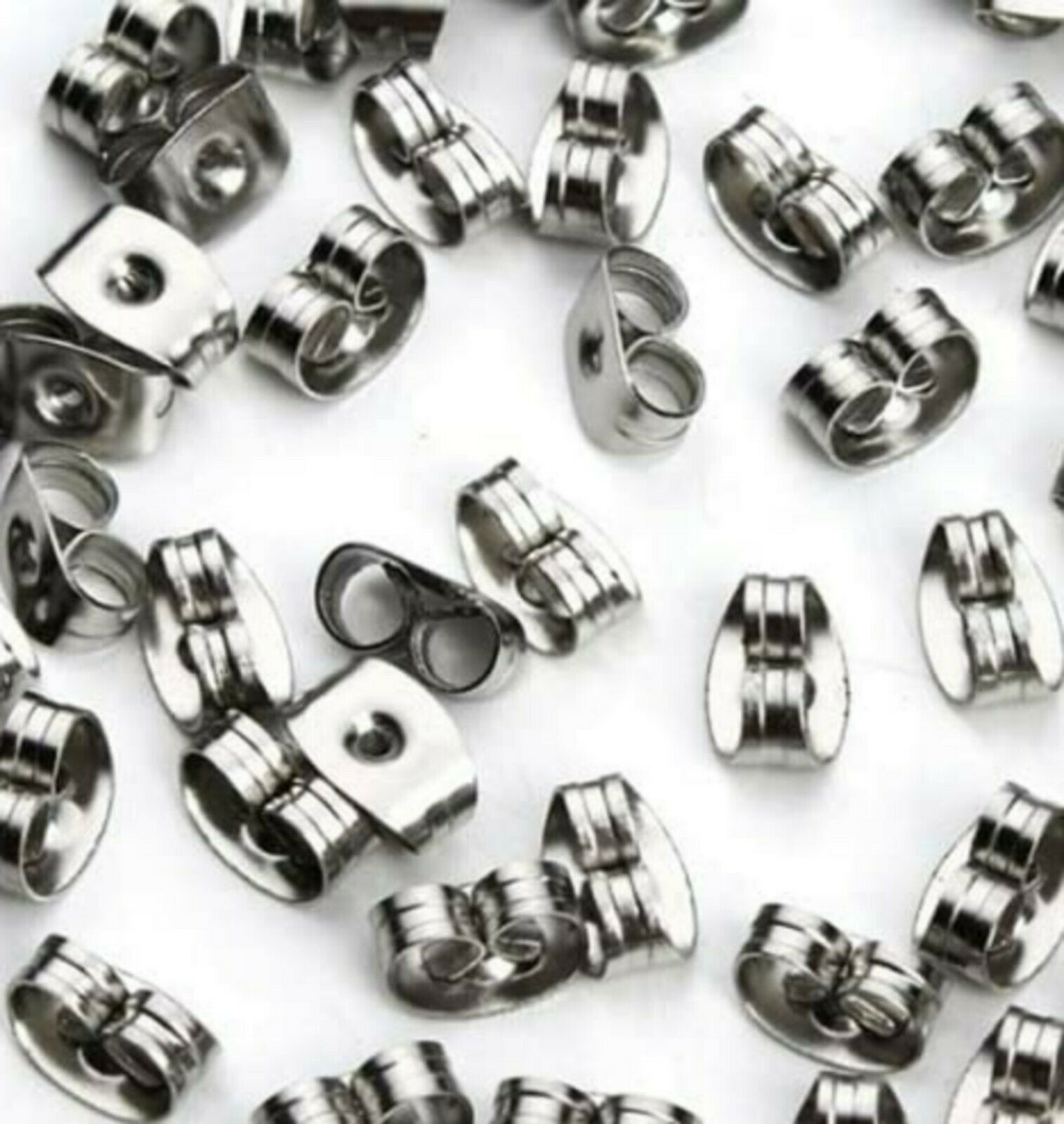 20 Earring Backs Stainless Steel Butterfly 6mm Replacement Set Craft Bulk Lot