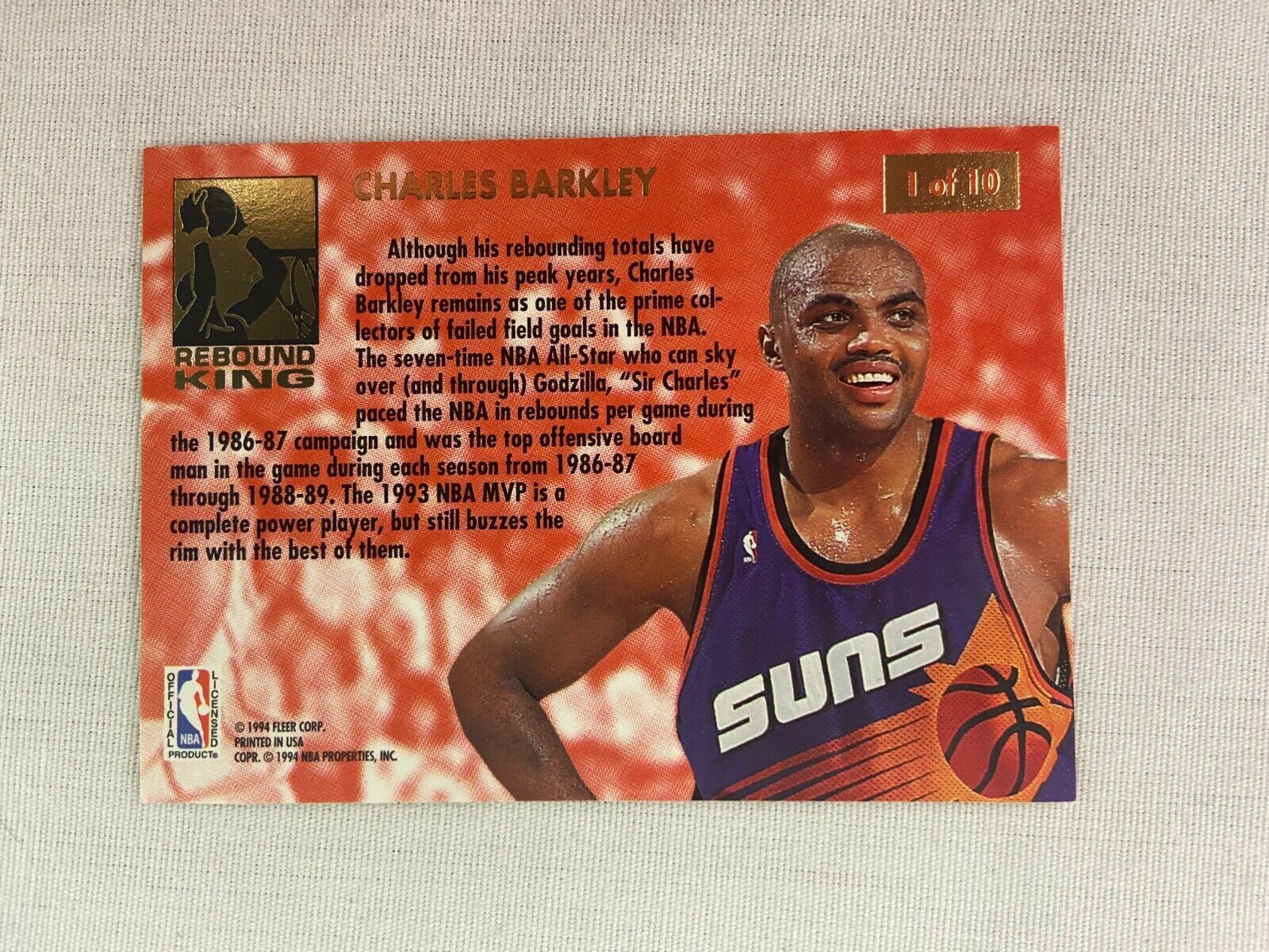 Charles Barkley Phoenix Suns 1994 Fleer Basketball Card 1 of 10 ...