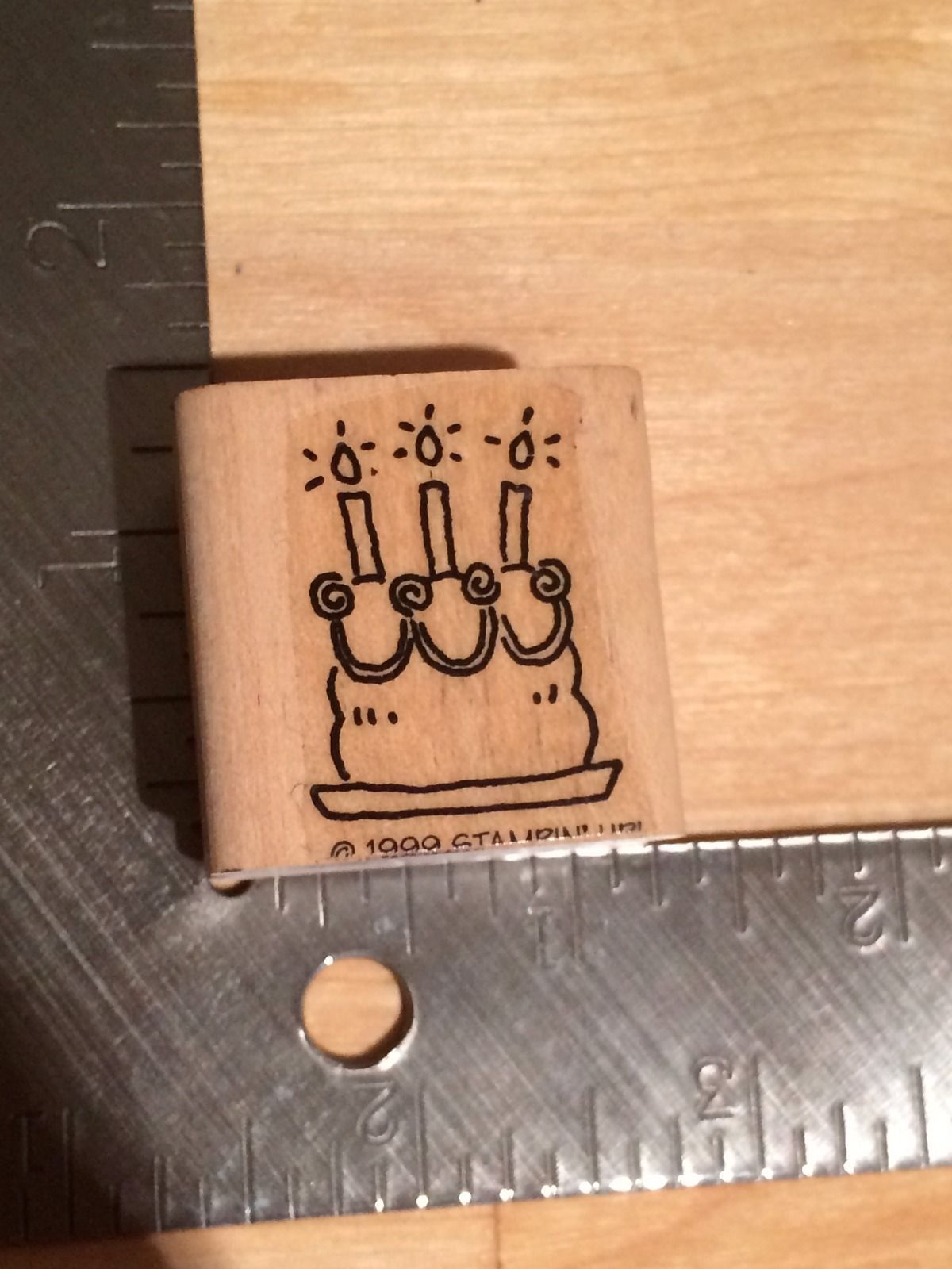 Birthday Cake Birthday Party Woodblock Rubber Stamp - Crafting Crafts - $5.00