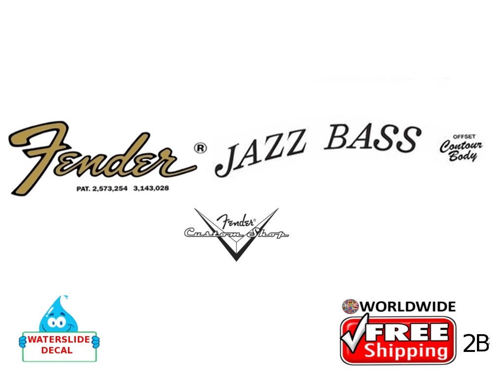 Fender Jazz Bass Guitar Decal Inlay Headstock Sticker Waterslide Logo 2b Guitars And Basses 8309