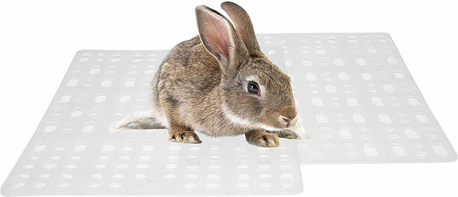 Set of 2 White Rabbit Cage Mats Cages & Enclosure