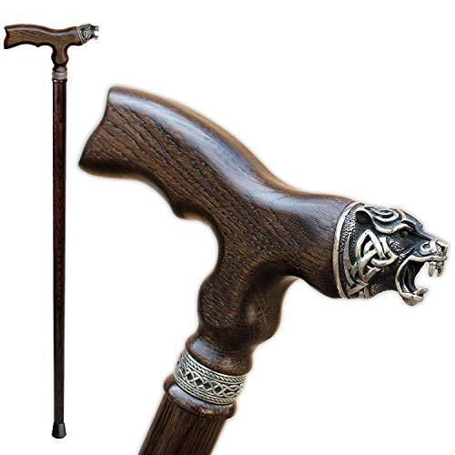 Asterom Fancy Walking Cane for Men Fashionable Celtic Bear Carved