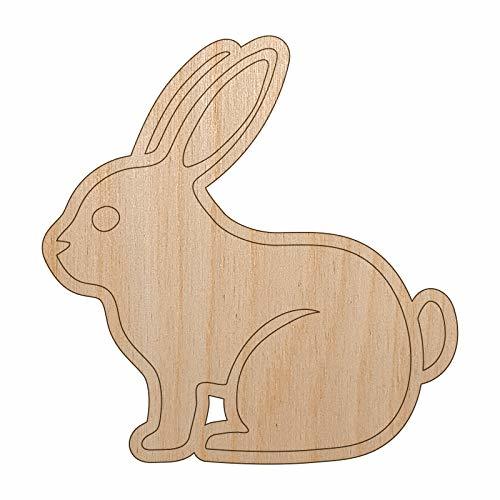 Resting Rabbit Bunny Easter Unfinished Wood Shape Piece Cutout for DIY Craft Pro