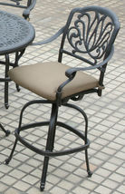 Outdoor patio bar stool swivel Elisabeth cast Aluminum furniture Bronze image 3
