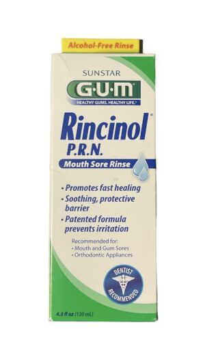 Gum Rincinol PRN Mouth Sore Rinse 4 Oz Healthy Gums Alcohol Free 2024     12 